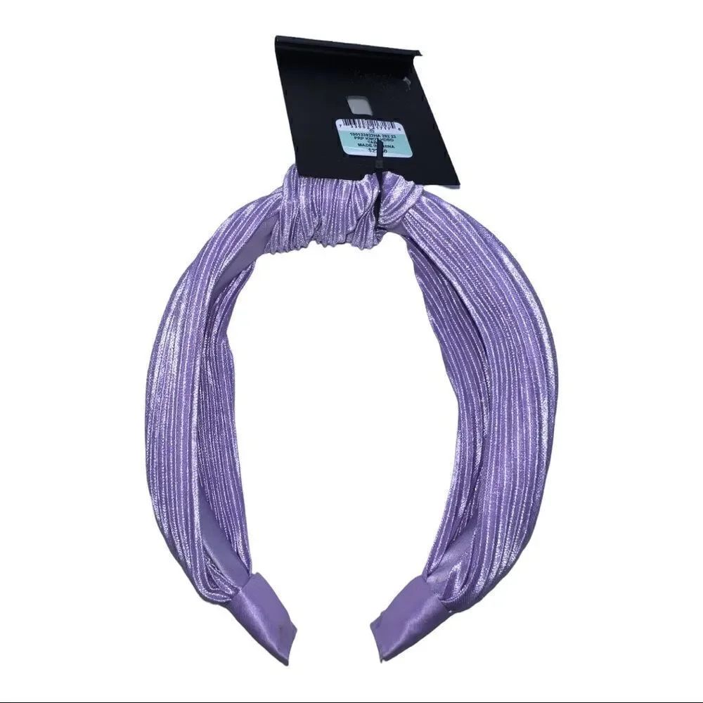 INC International Concepts Pleated Fabric Knotted Headband Purple